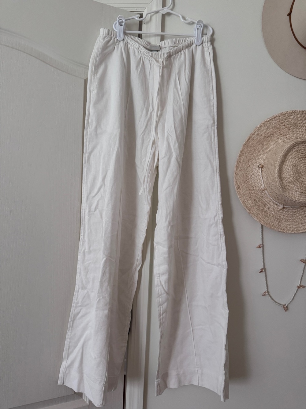a new day White Elastic-Waist Wide Leg Pants